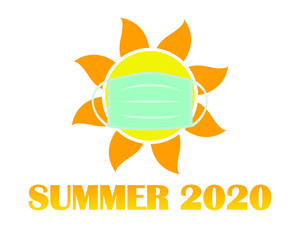 Summer 2020 with Coronavirus COVID19 - vector illustration 
