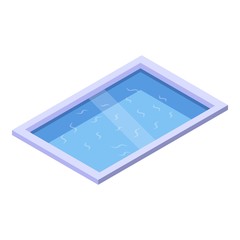 Garden pool icon. Isometric of garden pool vector icon for web design isolated on white background