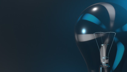 3d render Light Bulb on various lights and shadows and various background