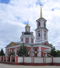 Fototapeta na wymiar Church of St. Sergius of Radonezh, Almazovo village, Moscow region. Russia