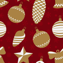 Seamless pattern with Christmas-tree decorations