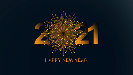 Happy New Year 2021. Vector illustration concept for background, greeting card, website and mobile website banner, party invitation card, social media banner, social media ad, screensaver.