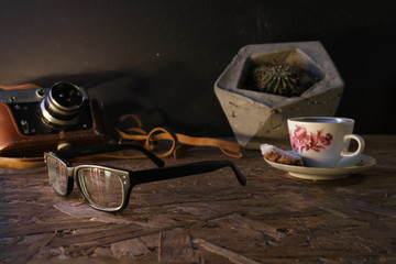 still life with coffee and cinnamon