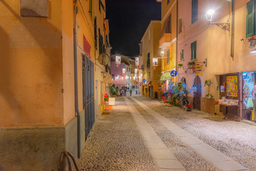 Old town Alghero at night