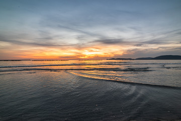 Peaceful sunset in Alghero shore