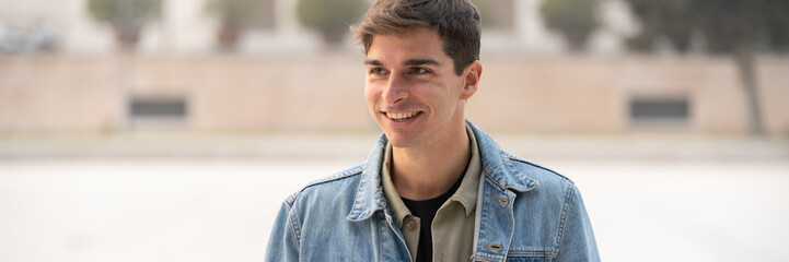 beautiful fasion man portrait, panorama