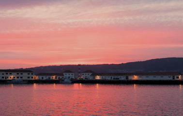 Obraz premium sunset in the sea in galicia