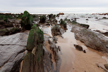 rocky beach in the basque country