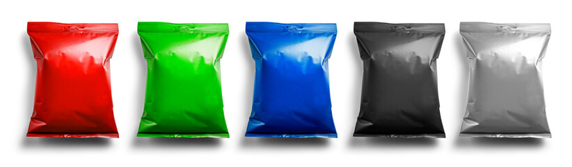 A set of packages in different colors for your design