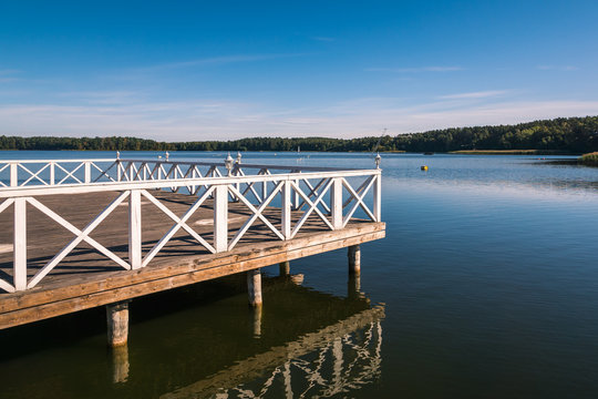 Pier on Lake Necko in Augustow, Podlaskie, Poland