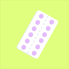 Purple tablet medicine vector illustration
