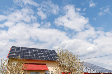 solar panels on the roof of a private house
