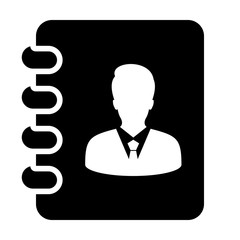 Address book icon isolated on white background