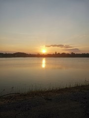 sunset over the river