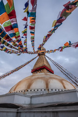 The Great Bouddhanath Stupa with Tibetan prayer flags