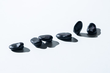 Close up black beans isolated on white background