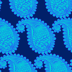 seamless pattern with Indian ornament. Turkish cucumber.
