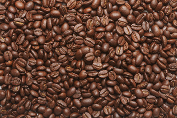 Freshly roasted coffee beans background