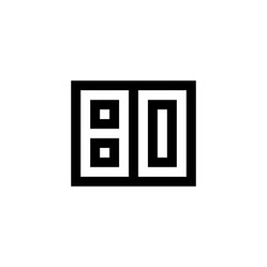 Number 80 icon design with black and white background
