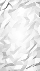 White abstract background. Lowpoly backdrop. Crumpled paper. 3D illustration