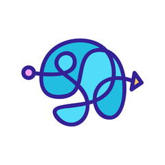 difficult route icon vector. difficult route sign. color symbol illustration