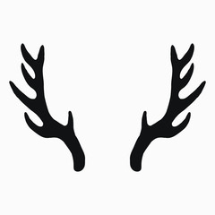deer antlers rustic hand drawn vintage illustration vector elements set. stamp silhouette logo graphic design icons. wildlife deer horn shape  doodles simple resources