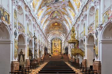 Freising, Germany. Interior of Freising Cathedral (St. Mary and St. Corbinian Co-Cathedral). The...
