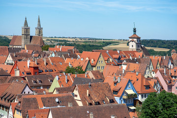 Fototapeta na wymiar Rothenburg ob der Tauber with traditional German houses, Bavaria