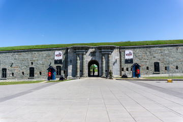 Naklejka premium Quebec City, Canada, June 19 2019 : Change of guards ceremony at La Citadelle de Quebec in Quebec city