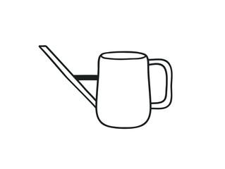 Hand drawn interior objecton white background.Vector Cozy Line Illustration. Creative art work. Doodle drawing dishes