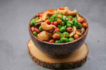Fried peanuts mix herbs and salt