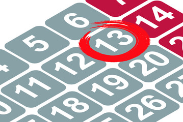 Friday the 13th calendar isometric fragment mark
