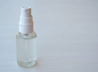 Antiseptic hand spray on a white background