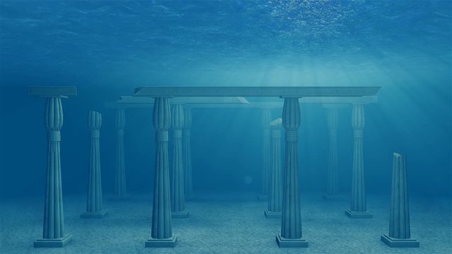Undersea ruins loop background
