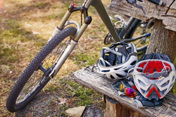 Cross country summer bike trails in the afternoon.