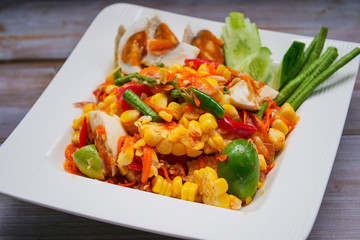 Thai papaya and corn salad