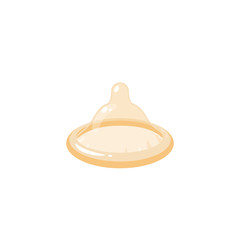 Methods of birth control and disease prevention: latex condom. Vector illustration cartoon flat icon isolated on white background.