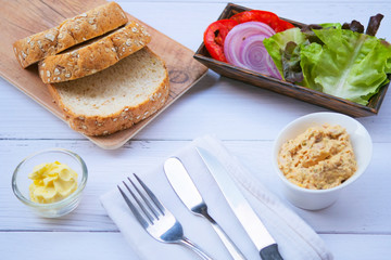 Homemade Tuna Sandwich with Tomatoes and Lettuce