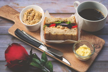Homemade Tuna Sandwich with Tomatoes and Lettuce