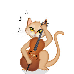 cat plays the cello
