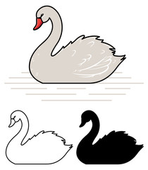 Swan Mascot Logo
