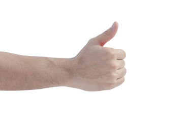 Hand showing one or like count isolated on white background