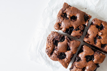 Cherry brownie close-up