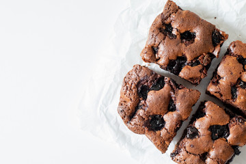 Cherry brownie close-up