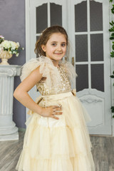 Little girl child in a fashionable dress