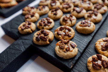 homemade cookies with chocolate and pecans