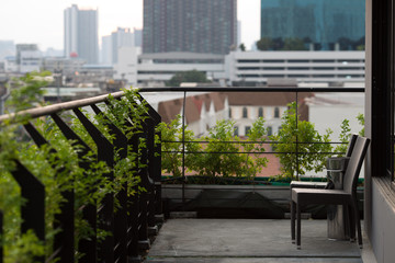 Blurred abstract background of high angle views that see the distribution of houses in the capital community, housing distribution