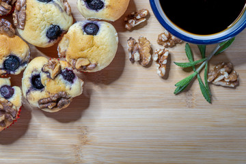 Delicious banana walnuts blueberry muffins