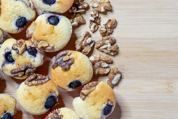 Delicious banana walnuts blueberry muffins