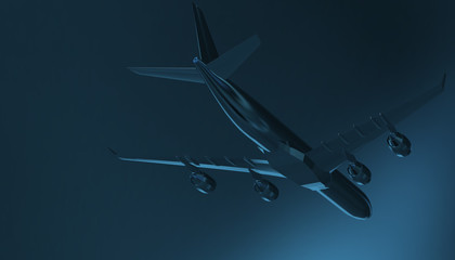 Fototapeta na wymiar Big airplane on background, 3d render